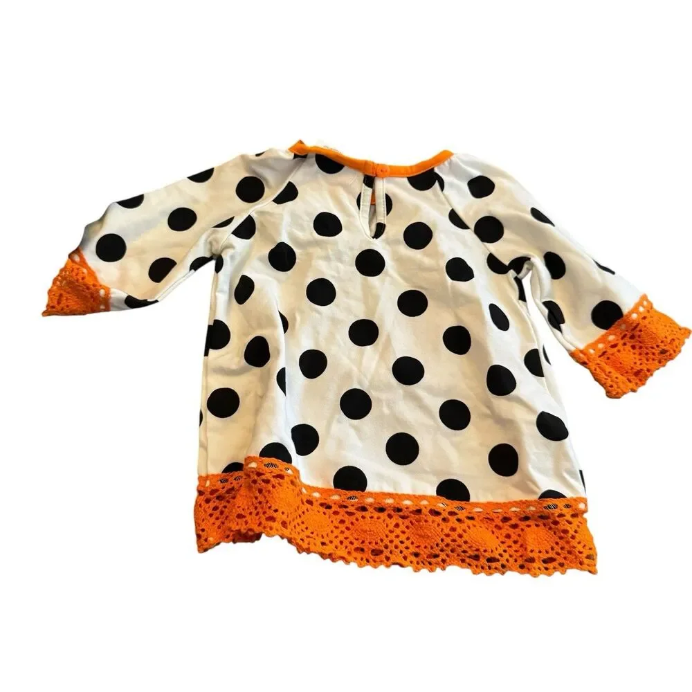 NWT Girls 6 Months Rare Editions Black Orange Halloween Theme Outfit pumpkin Cat